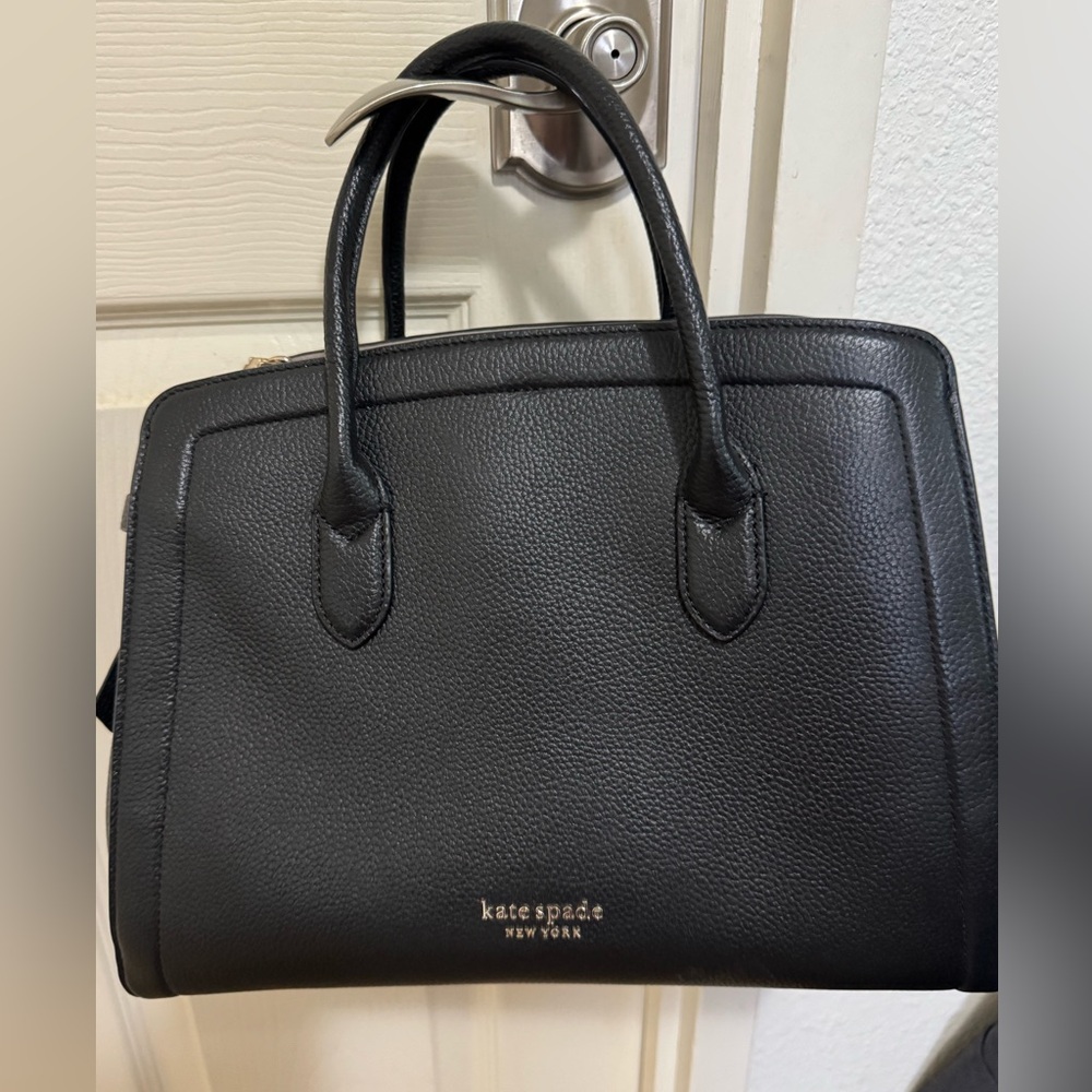 kate spade Black Pebbled Leather Satchel
